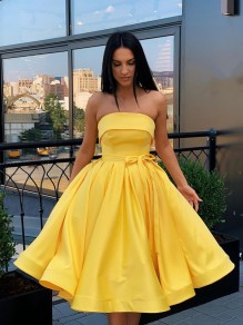 A-Line Strapless Short Prom Dresses Formal Evening Gowns 99501867