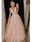 A-Line Sleeveless V-Neck Tulle Long Prom Dresses Formal Evening Gowns 99501869