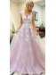 A-Line Sleeveless V-Neck Tulle Long Prom Dresses Formal Evening Gowns 99501869