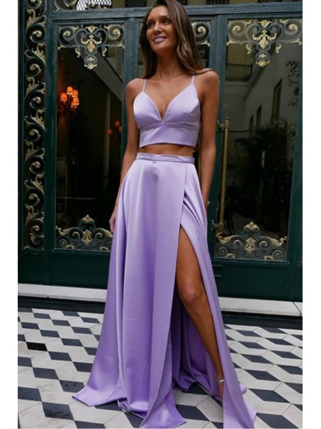 A-Line Two Pieces Simple Stunning Long Prom Dresses Formal Evening Gowns 99501870