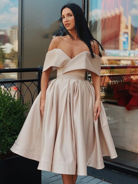 A-Line Off-the-Shoulder Simple Prom Dresses Formal Evening Gowns 99501876
