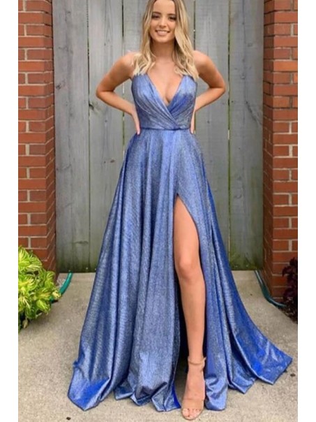 A-Line V-Neck Long Prom Dresses Formal Evening Gowns 99501881
