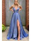 A-Line V-Neck Long Prom Dresses Formal Evening Gowns 99501881