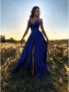 A-Line V-Neck Long Prom Dresses Formal Evening Gowns 99501883