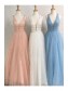 A-Line Tulle V-Neck Long Prom Dresses Formal Evening Gowns 99501890