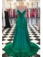 A-Line Two Pieces Green Long Prom Dresses Formal Evening Gowns 99501892
