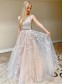 A-Line Beaded Lace Long Prom Dresses Formal Evening Gowns 99501893