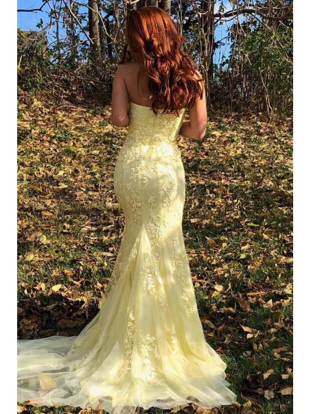 Mermaid Strapless Lace Long Prom Dresses Formal Evening Gowns 99501903 Mermaid Strapless Lace Long Prom Dresses Formal Evening Gowns 99501903
