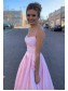 A-Line Spaghetti Straps Satin Long Prom Dresses Formal Evening Gowns 99501927