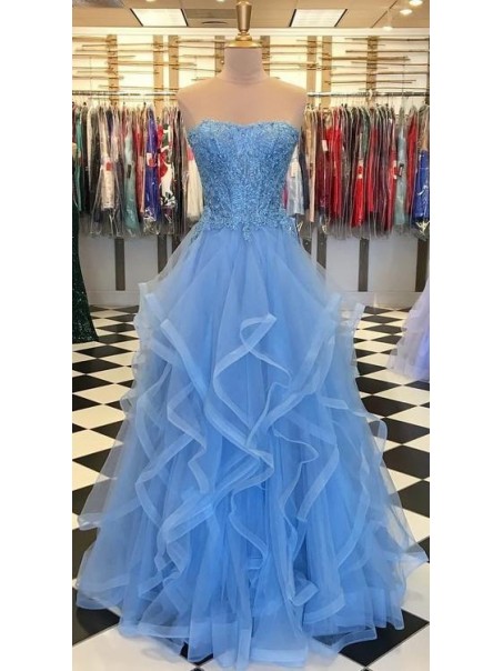 Elegant Beaded Lace Tulle Long Prom Dresses Formal Evening Gowns 99501941