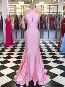 Mermaid Long Pink Prom Dresses Formal Evening Gowns 99501958