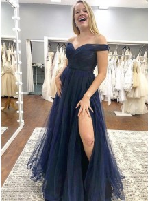 A-Line Off-the-Shoulder Tulle Long Prom Dresses Formal Evening Gowns 99501969 A-Line Off-the-Shoulder Tulle Long Prom Dresses Formal Evening Gowns 99501969