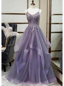A-Line Tulle Lace Long Prom Dresses Formal Evening Gowns 99501971 A-Line Tulle Lace Long Prom Dresses Formal Evening Gowns 99501971
