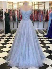 A-Line Spaghetti Straps Long Prom Dresses Formal Evening Gowns 99501974 A-Line Spaghetti Straps Long Prom Dresses Formal Evening Gowns 99501974