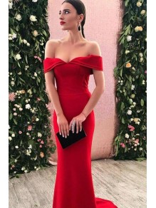 Mermaid Long Red Off-the-Shoulder Prom Dresses Formal Evening Gowns 99501993 Mermaid Long Red Off-the-Shoulder Prom Dresses Formal Evening Gowns 99501993