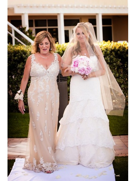 Elegant Lace V-Neck Mother of The Bride Dresses 99503052