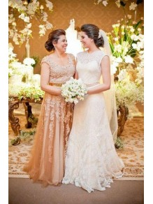 A-Line Lace Long Mother of The Bride Dresses 99503057