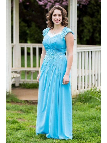 A-Line Beaded Lace Appliques Chiffon Long Mother of The Bride Dresses 99503070 A-Line Beaded Lace Appliques Chiffon Long Mother of The Bride Dresses 99503070