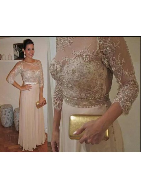 A-Line Beaded Chiffon Lace Mother of The Bride Dresses 99503075 A-Line Beaded Chiffon Lace Mother of The Bride Dresses 99503075