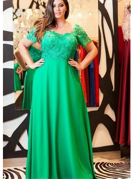 A-Line Short Sleeves Lace Mother of The Bride Dresses 99503086
