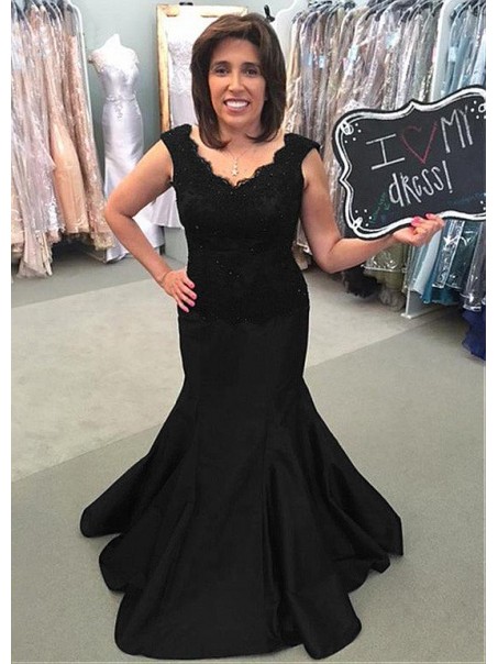 Mermaid V-Neck Long Black Mother of The Bride Dresses 99503089 Mermaid V-Neck Long Black Mother of The Bride Dresses 99503089