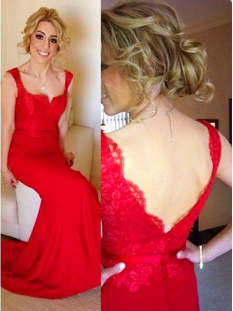 Long Red Straps Lace Evening Prom Bridesmaid Dresses 99601011 Long Red Straps Lace Evening Prom Bridesmaid Dresses 99601011