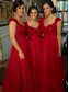 A-Line Cap-Sleeves Lace Chiffon Long Bridesmaid Dresses 99601014 A-Line Cap-Sleeves Lace Chiffon Long Bridesmaid Dresses 99601014