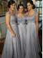 A-Line Cap-Sleeves Lace Chiffon Long Bridesmaid Dresses 99601014 A-Line Cap-Sleeves Lace Chiffon Long Bridesmaid Dresses 99601014