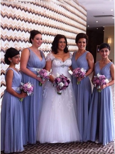 A-Line V-Neck Straps Sleeveless Long Bridesmaid Dresses 99601018 A-Line V-Neck Straps Sleeveless Long Bridesmaid Dresses 99601018
