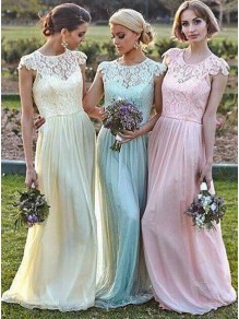 Cap-Sleeves Lace Long Bridesmaid Dresses 99601020 Cap-Sleeves Lace Long Bridesmaid Dresses 99601020