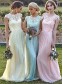 Cap-Sleeves Lace Long Bridesmaid Dresses 99601020
