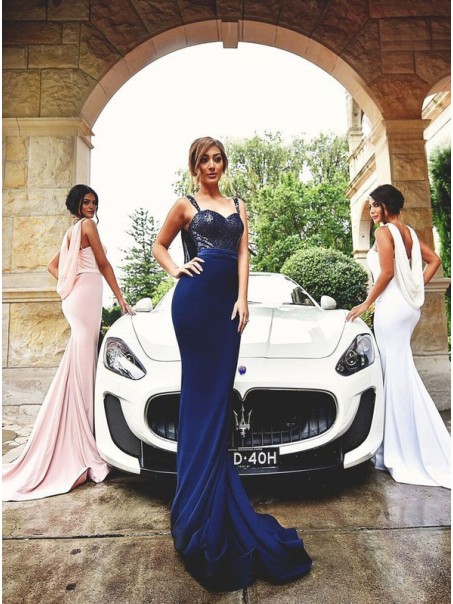 Trumpet/Mermaid Straps Sleeveless Sequins Chiffon Long Bridesmaid Dresses 99601022