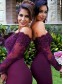 Long Sleeves Off-the-Shoulder Lace Purple Mermaid Wedding Party Dresses Bridesmaid Dresses 99601030 Long Sleeves Off-the-Shoulder Lace Purple Mermaid Wedding Party Dresses Bridesmaid Dresses 99601030