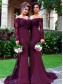 Long Sleeves Off-the-Shoulder Lace Purple Mermaid Wedding Party Dresses Bridesmaid Dresses 99601030 Long Sleeves Off-the-Shoulder Lace Purple Mermaid Wedding Party Dresses Bridesmaid Dresses 99601030