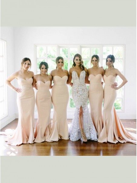 Trumpet/Mermaid Sweetheart Long Wedding Party Dresses Bridesmaid Dresses 99601037