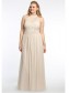 Lace Illusion Neckline Long Pink Floor-Length Chiffon Lace Wedding Party Dresses Bridesmaid Dresses 99601039