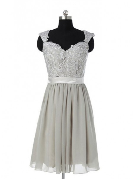 A-Line Short Chiffon Lace Wedding Party Dresses Bridesmaid Dresses 99601055