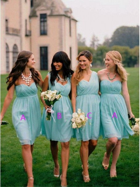 Empire Short Blue Chiffon Wedding Party Dresses Bridesmaid Dresses 99601076