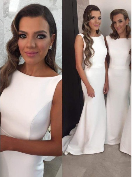 Trumpet/Mermaid Sleeveless Long Wedding Party Dresses Bridesmaid Dresses 99601082