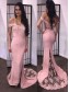 Trumpet/Mermaid Off-the-Shoulder Lace Wedding Party Dresses Bridesmaid Dresses 99601083