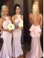 Trumpet/Mermaid Long Backless Wedding Party Dresses Bridesmaid Dresses 99601085