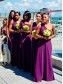 Long Purple Chiffon One-Shoulder Wedding Party Dresses Bridesmaid Dresses 99601086