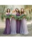 Long Purple Tulle Wedding Party Dresses Bridesmaid Dresses 99601096