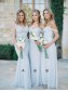 A Line Ruched Chiffon Pale Light Blue Bridesmaid Gowns Off the Shoulder Sweetheart Neckline Floor Length 99601098