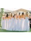 A Line Ruched Chiffon Pale Light Blue Bridesmaid Gowns Off the Shoulder Sweetheart Neckline Floor Length 99601098