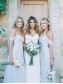 A Line Ruched Chiffon Pale Light Blue Bridesmaid Gowns Off the Shoulder Sweetheart Neckline Floor Length 99601098