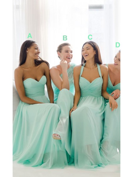 Mint Green Chiffon Long Wedding Guest Dresses Bridesmaid Dresses 99601099