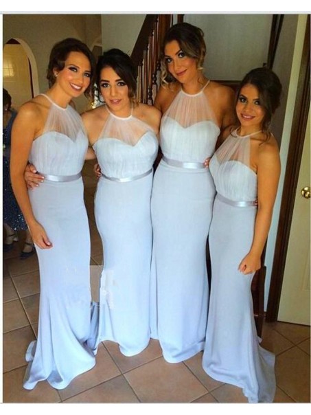 Long Blue Halter Wedding Guest Dresses Bridesmaid Dresses 99601115