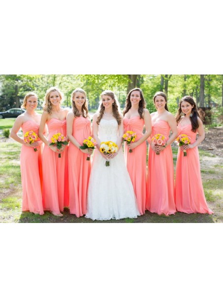 Empire Sweetheart Floor-Length Chiffon Wedding Guest Dresses Bridesmaid Dresses 99601125