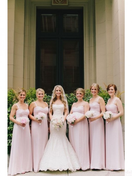 Spaghetti Straps Long Chiffon Wedding Guest Dresses Bridesmaid Dresses 99601131